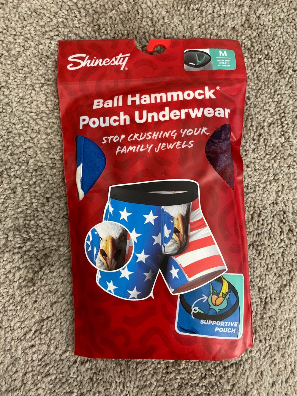 New Shinesty The Mascot American Flag Ball Hammock Pouch Underwear M